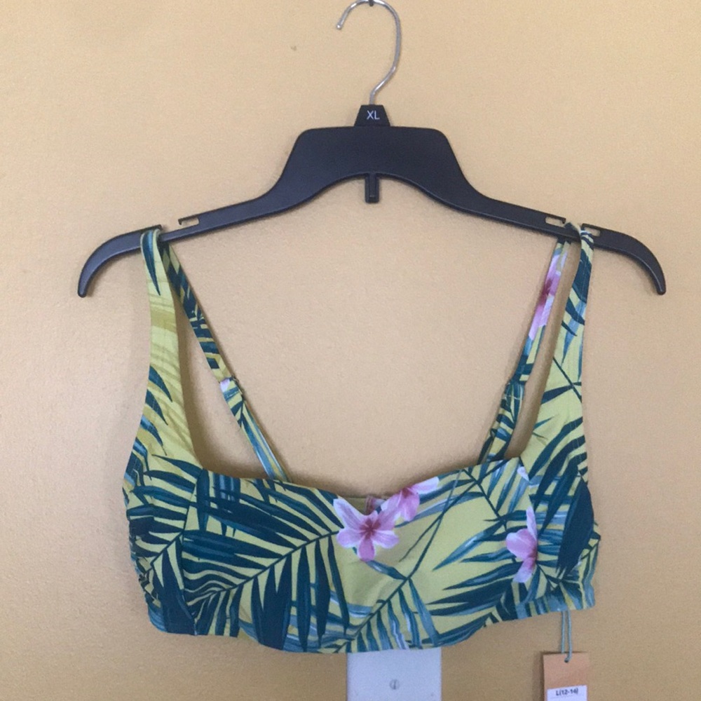 green floral bikini top